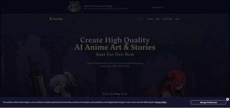 5. NovelAI lorebook-driven long-form fiction interface screenshot