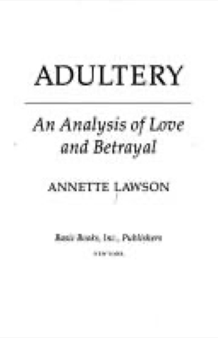 Adultery by Annette Lawson book cover