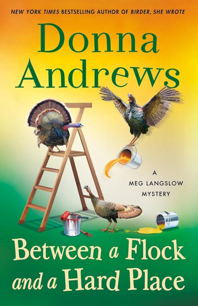 Between a Flock and a Hard Place by Donna Andrews book cover