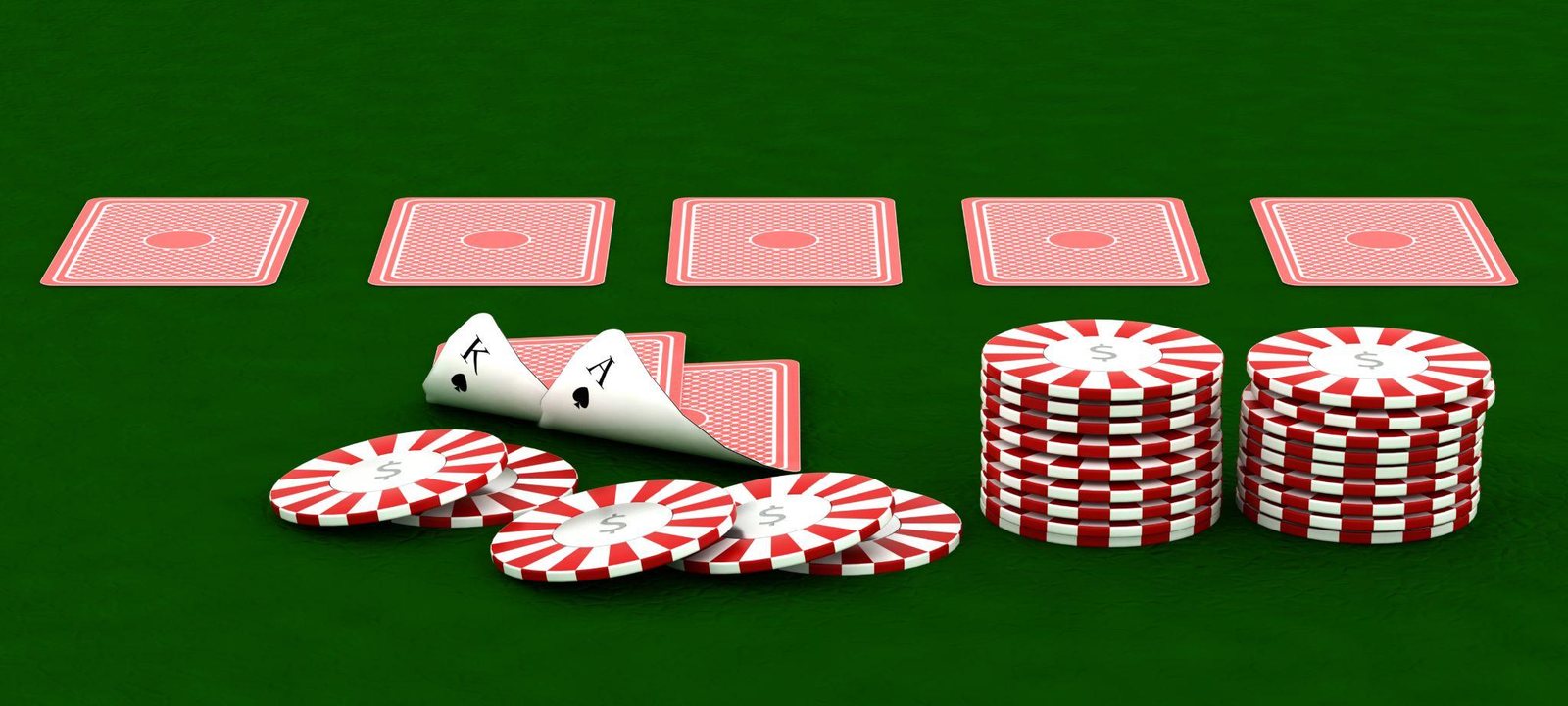 Playing cards and chips on a felt table, illustrating unlicensed casinos and the gambling market